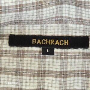 Bachrach Mens Plaid Long Sleeve Button Up Shirt Brown‎ Beige Large